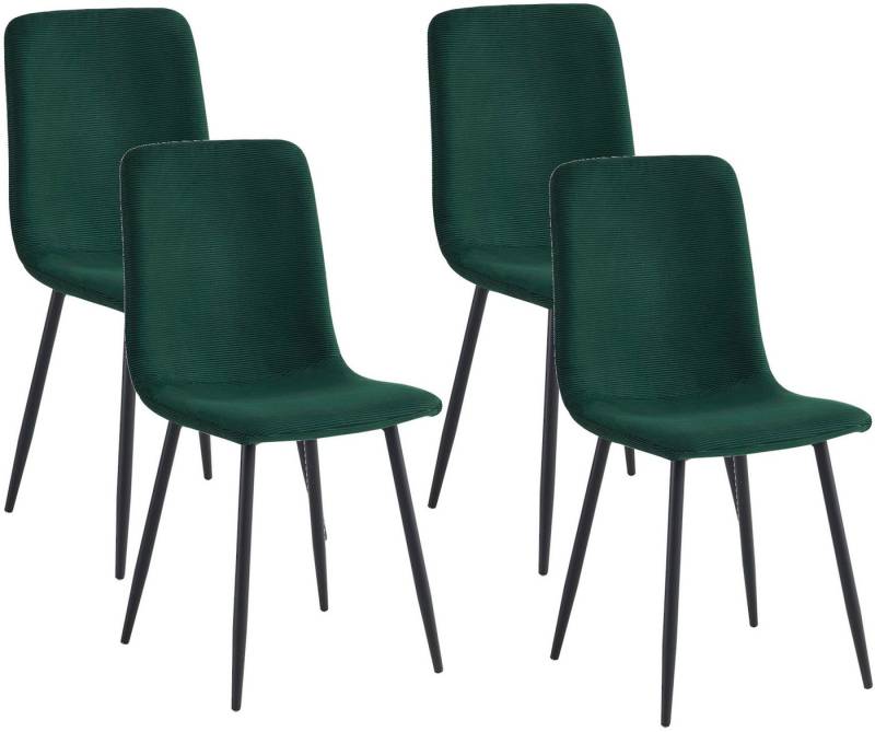 HELA 4-Fußstuhl LEIPZIG (Set, 4 St), 4-Fuß,Rundrohrgestell konisch,Cordoptik,Sitzschale gespolstert von HELA