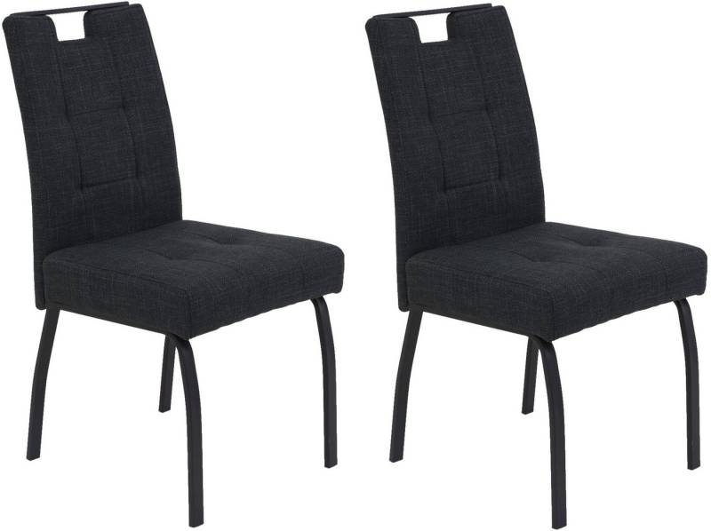HELA 4-Fußstuhl LINZ, Esszimmerstuhl, Komfortstuhl (Set, 2 St), XL-Sitz,elegante Griffleiste,Komfortsitz mit Federkern,140kg belastbar von HELA
