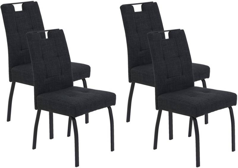 HELA 4-Fußstuhl LINZ, Esszimmerstuhl, Komfortstuhl (Set, 4 St), XL-Sitz,elegante Griffleiste,Komfortsitz mit Federkern,140kg belastbar von HELA