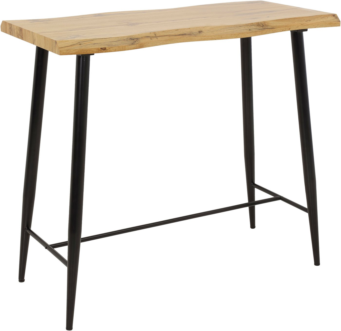 HELA Bartisch GABI, Baumkantentisch, 120 cm Breite, Industrial Design, Wildeiche oder Grau von HELA