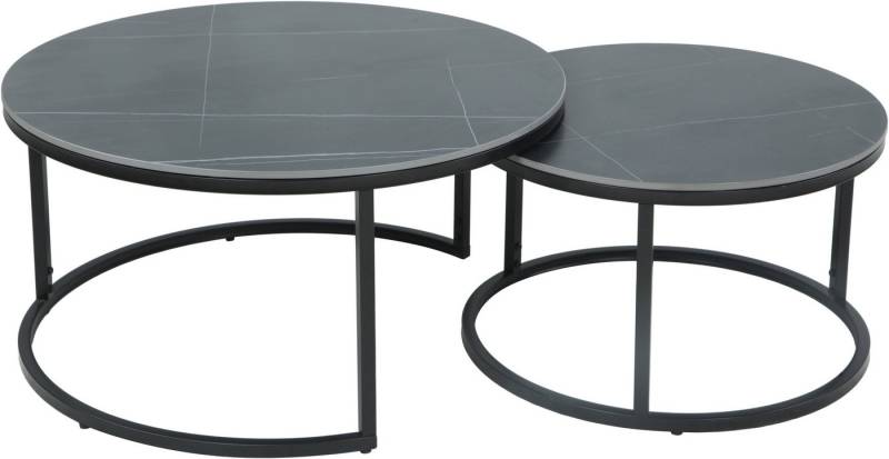 HELA Couchtisch LUIS Topseller (Set, 2-St), 2er Set, 12mm Sinterstein, Marmoroptik, Boho Wohnzimmertisch von HELA