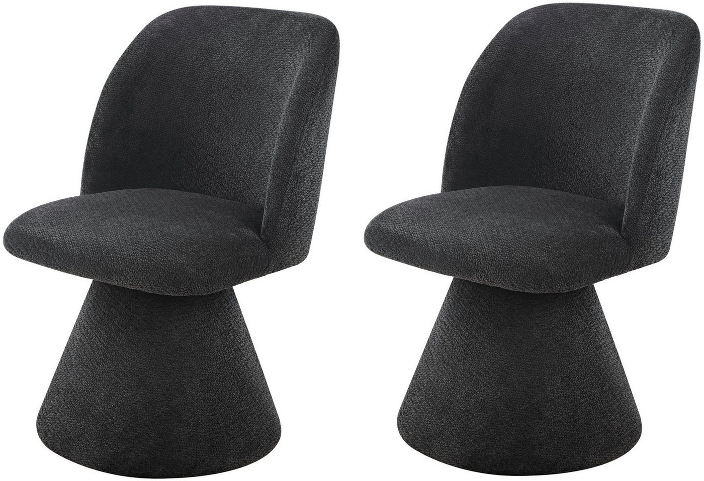 HELA Drehstuhl BARI (Set, 2 St), 360° drehbar, Polsterfuß, Webstoff, fest gepolstert, 2er Pack von HELA