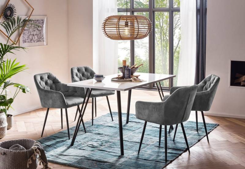HELA Essgruppe Jenn, (5-tlg), Tisch Hochglanz, 4 Stühle BESTSELLER, Esszimmer Gruppe von HELA