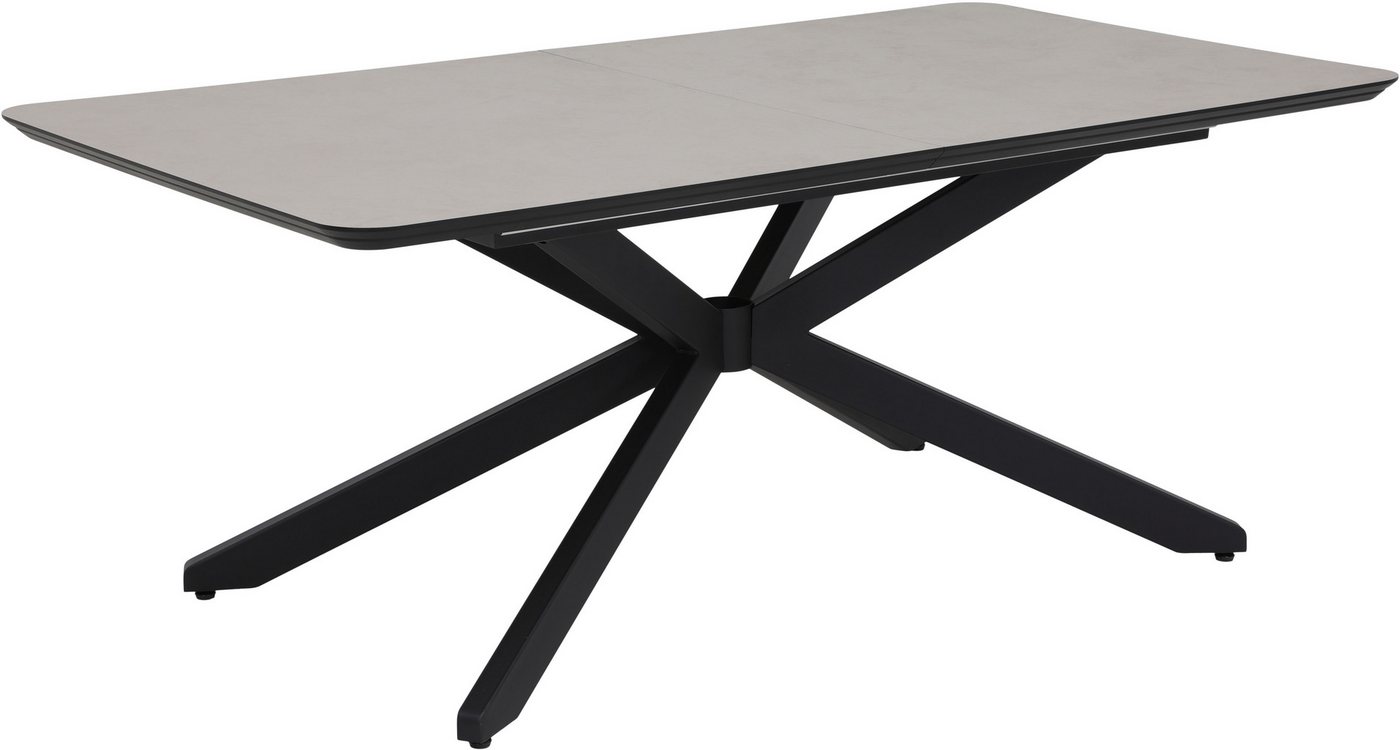 HELA Esstisch ANCONA (1-St), Synchronauszug, Butterflyfunktion, X-Gestell, Melamin, Schweizer Kante von HELA