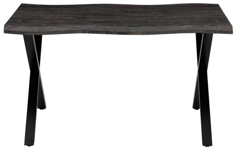 HELA Esstisch GRETA, Baumkantentisch (Nachbildung), versch. Größen, X-Gestell, 46mm Stärke von HELA