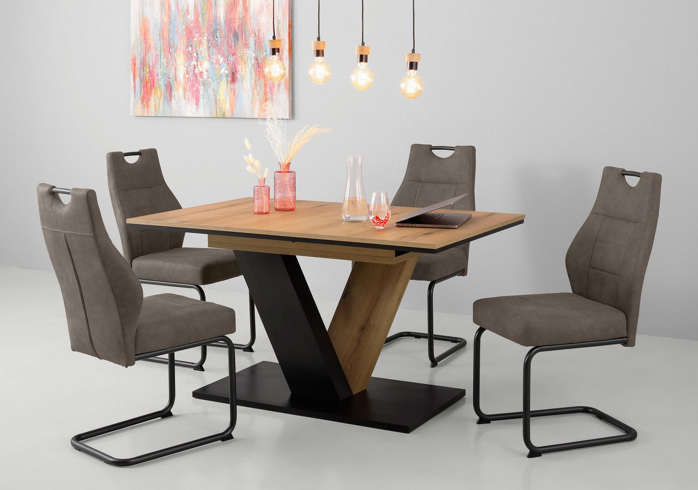 HELA Esszimmerstuhl Linda S Schwingstuhl BESTSELLER (Set, 1 St), mit Taschenfederkern Sitz, mit 140KG belastbar, Freischwinger von HELA