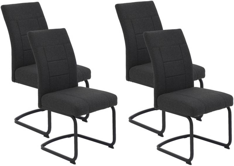 HELA Freischwinger BRINDISI, Esszimmerstuhl (Set, 4 St), XL-Sitz,Federkorb,140kg belastbar,Zertifizierter "Waterfree" Stoff von HELA