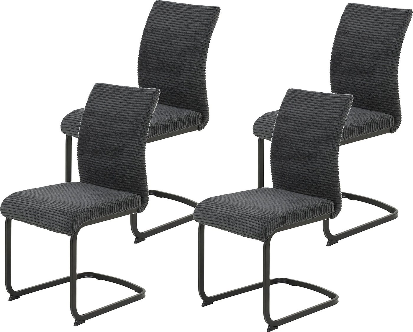 HELA Freischwinger FABIA (Set, 4 St), 120 Kg belastbar, Stoff in Breitcord, 2er und 4er Set von HELA
