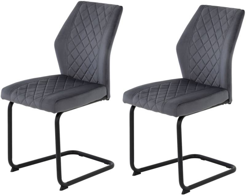 HELA Freischwinger Freischwinger DALLAS 140kg belastbar, mit Rautensteppung (Set, 2 St), Esszimmerstuhl, Rücken und Sitz ergonomisch gepolstert von HELA