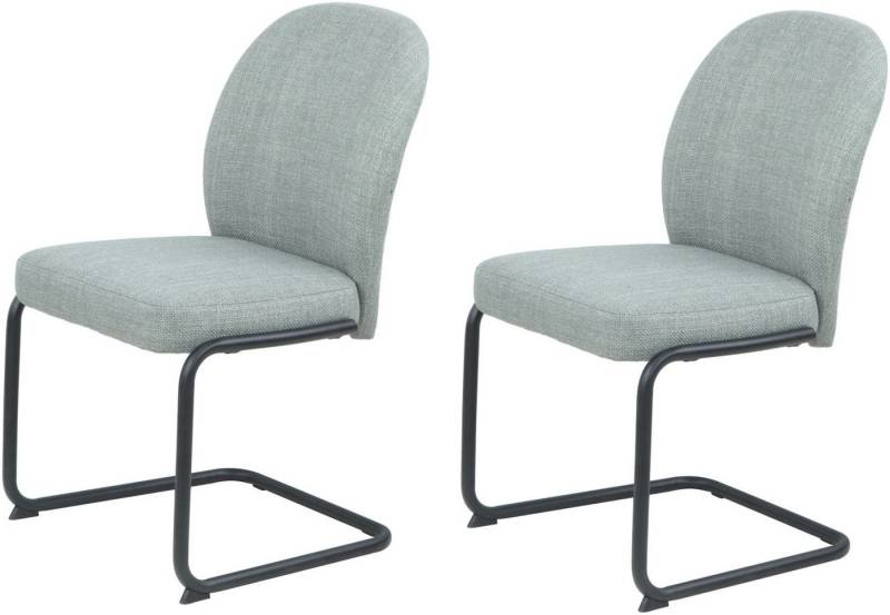 HELA Freischwinger KAREN (Set, 2 St), Esszimmerstuhl, Rundrohrgestell, gepolstert, Webstoff, Schwingstuhl von HELA