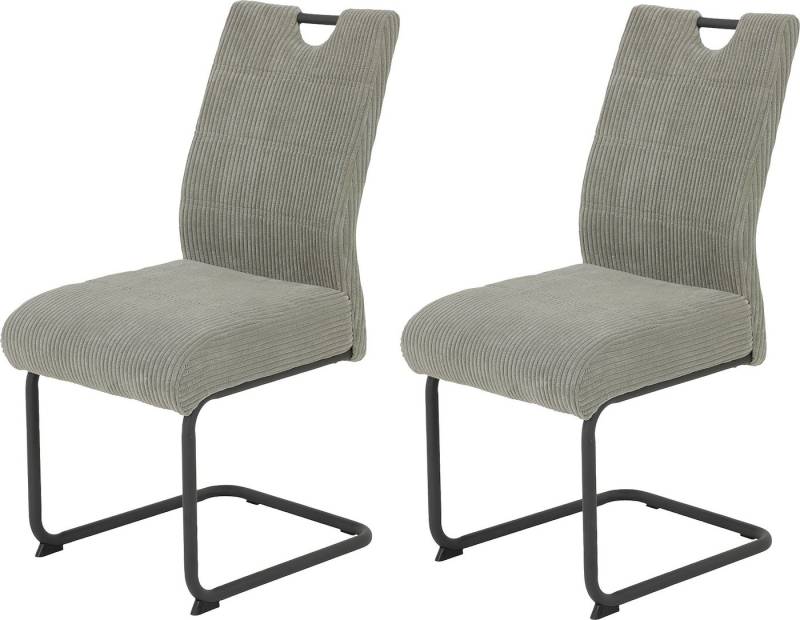HELA Freischwinger MERKUR XL (Set, 2 St), Federkern, 140 Kg Belastbarkeit, Cord Bezug, 2er & 4er Set von HELA