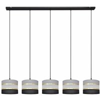 [GEBRAUCHT] Helam Lighting Hängelampe Helen Hängeleuchte E27 Grau Schwarz Gold Balken 5 Fl. B-Ware von HELAM LIGHTING