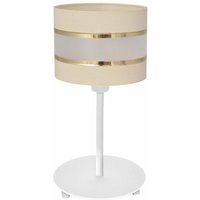 Helam helen Tischlampe mit rundem Schirm Ecru, Gold, Weiß 20cm von HELAM LIGHTING