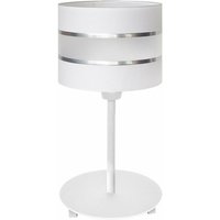 Helam Lighting - Helam helen Tischlampe mit rundem Schirm Weiß, Silber 20cm von HELAM LIGHTING