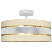 Helam Lighting - Helam helen Zylindrische Pendel-Deckenleuchte Ecru, Gold, Weiß 40cm von HELAM LIGHTING
