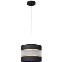 Helen Zylindrische Pendel-Deckenleuchte Schwarz, Gold 20cm - Helam von HELAM