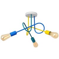 Oxford Halbbündige Deckenleuchte mit mehreren Armen Weiß, Gelb, Türkis, Blau 50 cm - Helam von HELAM