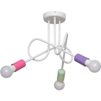 Helam - oxford Halbbündige Deckenleuchte mit mehreren Armen Weiß, Rosa, Violett, Minth 50cm von HELAM