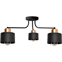 Edison Halbbündige Deckenleuchte mit mehreren Armen Schwarz, Kupfer 65cm - Helam von HELAM