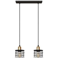 Helam - edison Straight Bar Pendel-Deckenleuchte Schwarz, Kupfer 40cm von HELAM