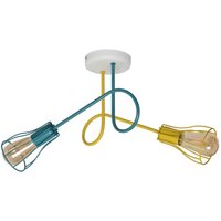 Oxford Halbbündige Deckenleuchte mit mehreren Armen Weiß, Gelb, Türkis 42cm - Helam von HELAM