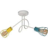 Oxford Halbbündige Deckenleuchte mit mehreren Armen Weiß, Gelb, Türkis 42cm - Helam von HELAM