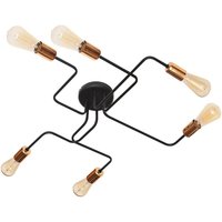 Tube Halbbündige Deckenleuchte mit mehreren Armen Schwarz, Kupfer 75cm - Helam von HELAM