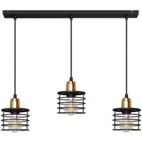 Edison Straight Bar Pendel-Deckenleuchte Schwarz, Kupfer 65cm - Helam von HELAM