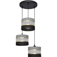 [GEBRAUCHT] B-Ware Helam Pendelleuchte Hängelampe Helen Rund Grau Schwarz Gold 3 Flammig Esszimmer von HELAM