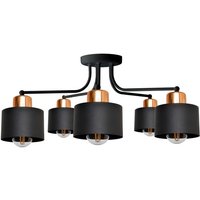 Helam - edison Halbbündige Deckenleuchte mit mehreren Armen Schwarz, Kupfer 65cm von HELAM