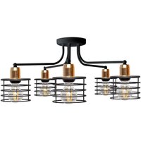 Helam - edison Halbbündige Deckenleuchte mit mehreren Armen Schwarz, Kupfer 65cm Helam - edison Halbbündige Deckenleuchte mit mehreren Armen Schwarz, Kupfer 65cm von HELAM