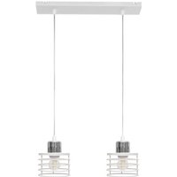 Helam - edison Straight Bar Pendel-Deckenleuchte Weiß, Chrom 40cm von HELAM