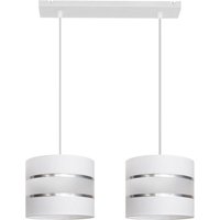 Helen Gerade Stangen-Pendel-Deckenleuchte Weiß, Silber 45cm - Helam von HELAM