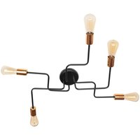 Tube Halbbündige Deckenleuchte mit mehreren Armen Schwarz, Kupfer 64cm - Helam von HELAM