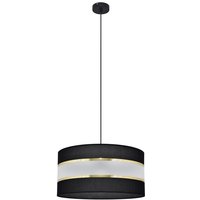Helen Zylindrische Pendel-Deckenleuchte Schwarz, Gold 40cm - Helam Helen Zylindrische Pendel-Deckenleuchte Schwarz, Gold 40cm - Helam von HELAM