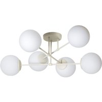 [NEUWERTIG] B-Ware Helam Deckenleuchte Lampe Moon E27 Sandfarben Glas 87cm 6 Flammig Dimmbar von HELAM
