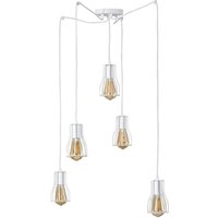 [NEUWERTIG] B-Ware Helam Hängeleuchte Pendelleuchte Tube Long Weiß Metall 5 Flammig E27 von HELAM