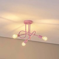 [NEUWERTIG] B-Ware Oxford Deckenleuchte Lampe Hellrosa ø 44 Cm Metall 3 Flammig von HELAM