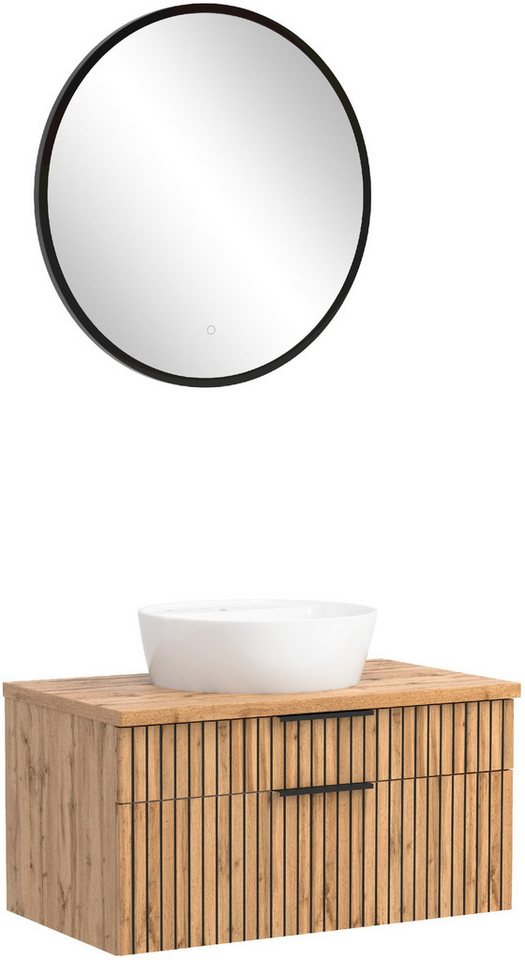 welltime Badmöbel-Set Welltime, Carlton Waschtisch-Set, 80 oder 120 cm, gestreift, (2-St) von welltime