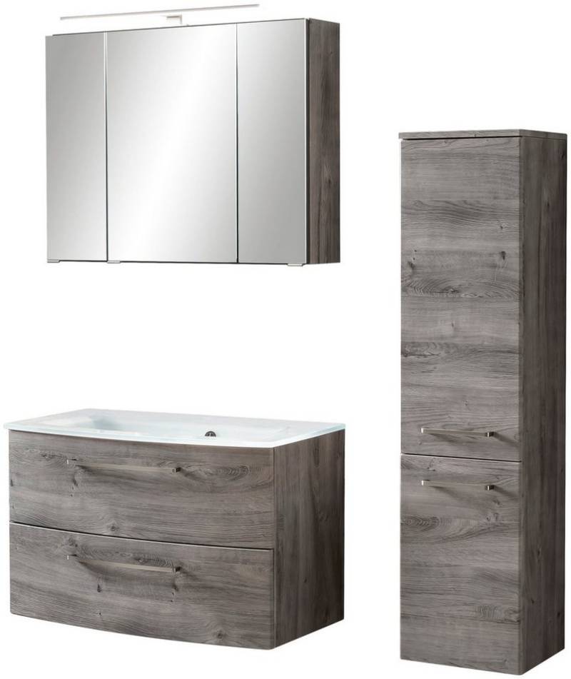 welltime Badezimmer-Set Windau, (Set, 3-St), bestehend aus Waschtisch-Set mit Midischrank, Breite 110 cm von welltime