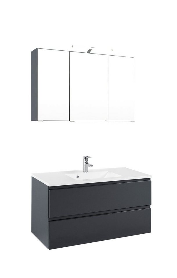 welltime Badmöbel-Set Cardiff, (2-St), griffloses Design, Breite 100 cm von welltime