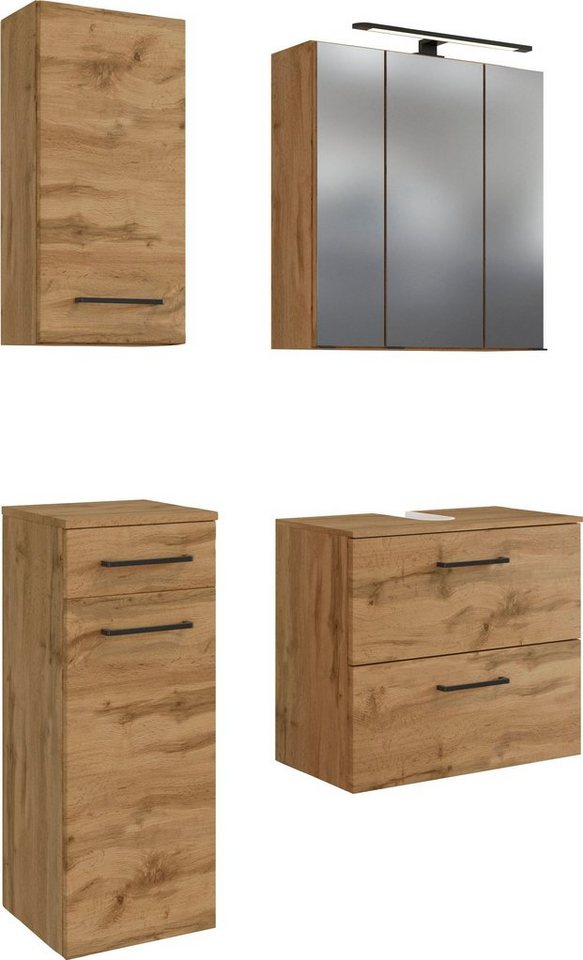 HELD MÖBEL Badmöbel-Set Chicago, (4-St., Spiegelschrank, Unterbeckenschrank, Hängeschrank, Unterschrank) von HELD MÖBEL