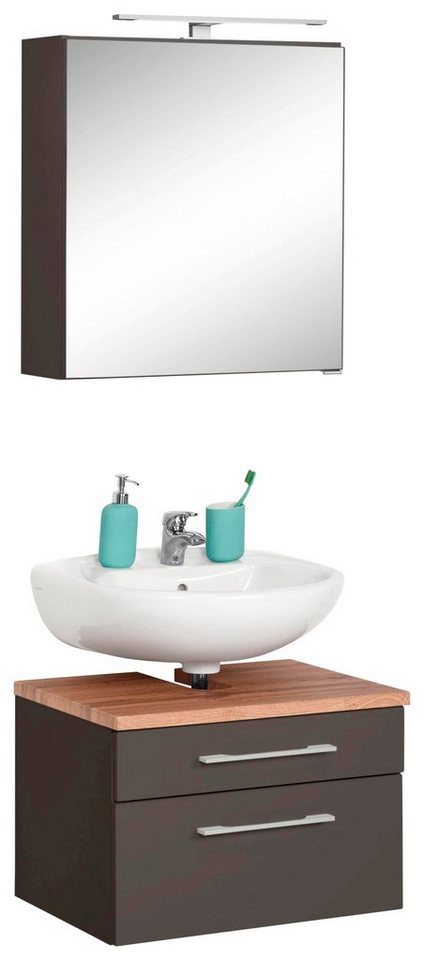 HELD MÖBEL Badmöbel-Set Davos, (2-St), Spiegelschrank und Waschbeckenunterschrank von HELD MÖBEL