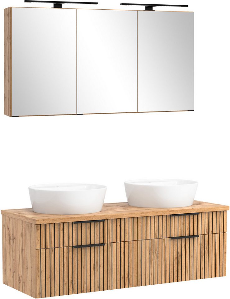 welltime Badmöbel-Set Welltime, Carlton Waschtisch-Set, 80 oder 120 cm, gestreift, (2-St) von welltime