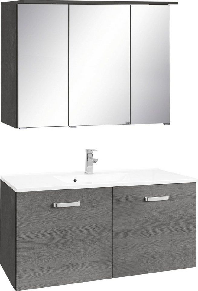 welltime Badmöbel-Set Ravenna, (2-St), Breite 100 cm, mit gedämpften Scharnieren von welltime