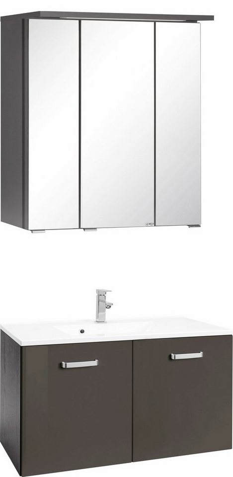 welltime Badmöbel-Set Ravenna, (2-St), Breite 70 cm, inklusive Bad-Spiegel von welltime