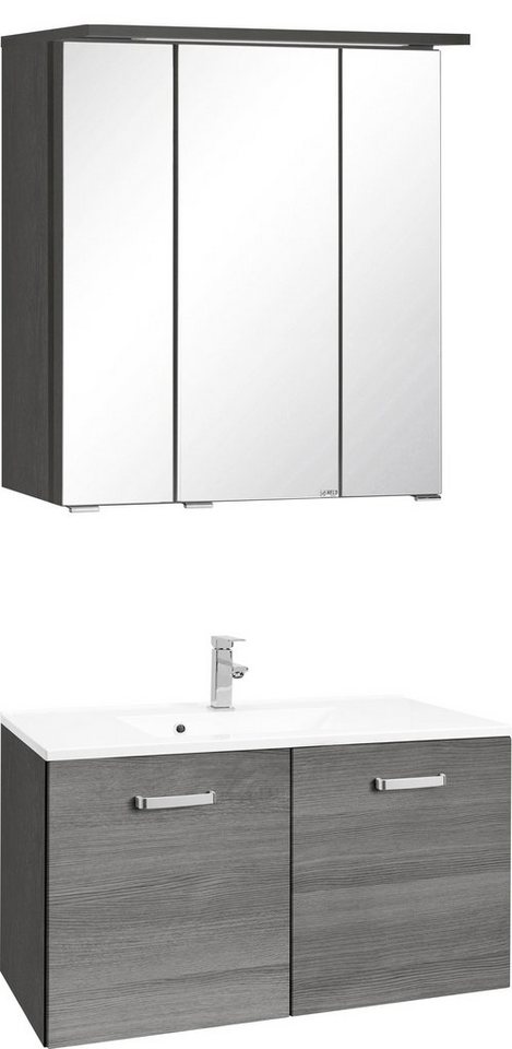 welltime Badmöbel-Set Ravenna, (2-St), Breite 70 cm, inklusive Bad-Spiegel von welltime