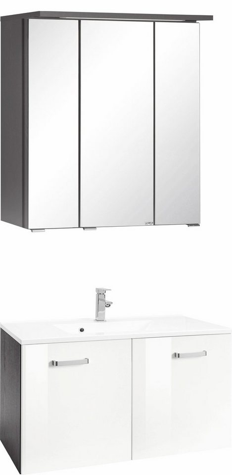 welltime Badmöbel-Set Ravenna, (2-St), Breite 70 cm, inklusive Bad-Spiegel von welltime