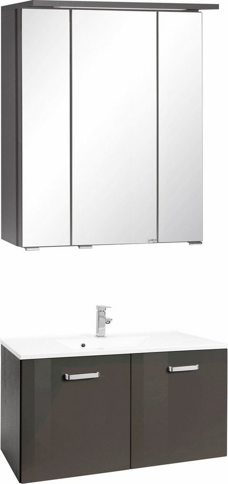 welltime Badmöbel-Set Ravenna, (2-St), Breite 80 cm, Bad-Unterschrank mit 2 Türen von welltime
