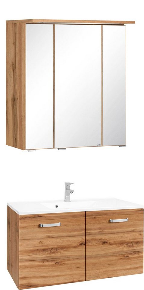 welltime Badmöbel-Set Ravenna, (2-St), Breite 80 cm, Bad-Unterschrank mit 2 Türen von welltime